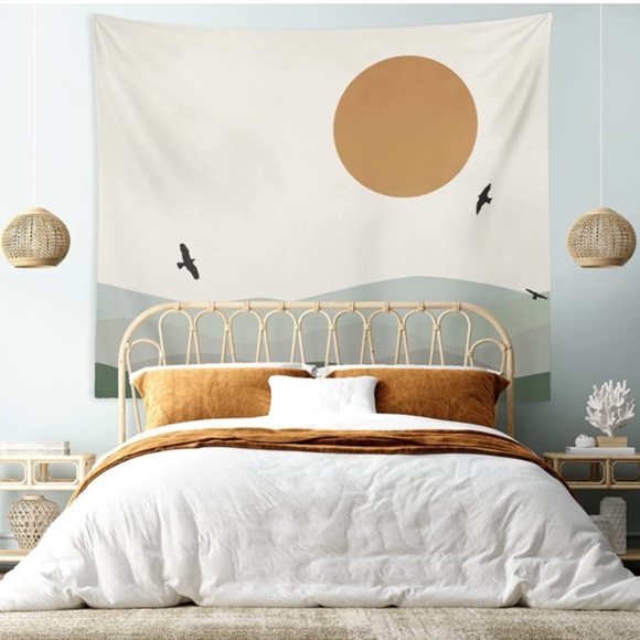 California Minimalist Mountain Range Nature Landscape Neutral Boho Home Decor - Picture 3 of 7